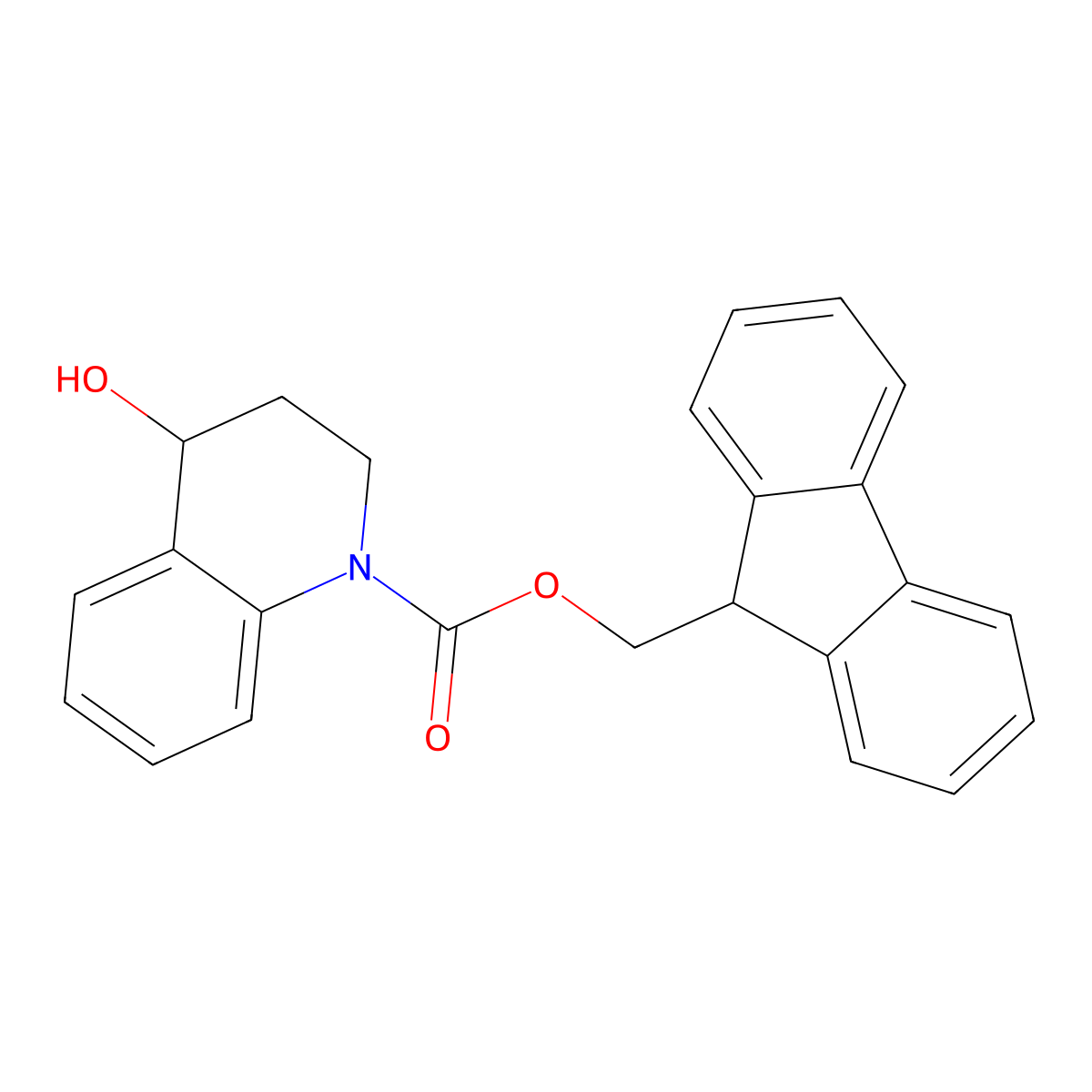 (9H-fluoren-9-yl)methyl 4-hydroxy-1,2,3,4-tetrahydroquinoline-1-carboxylate molecular structure, CAS 2763938-96-9