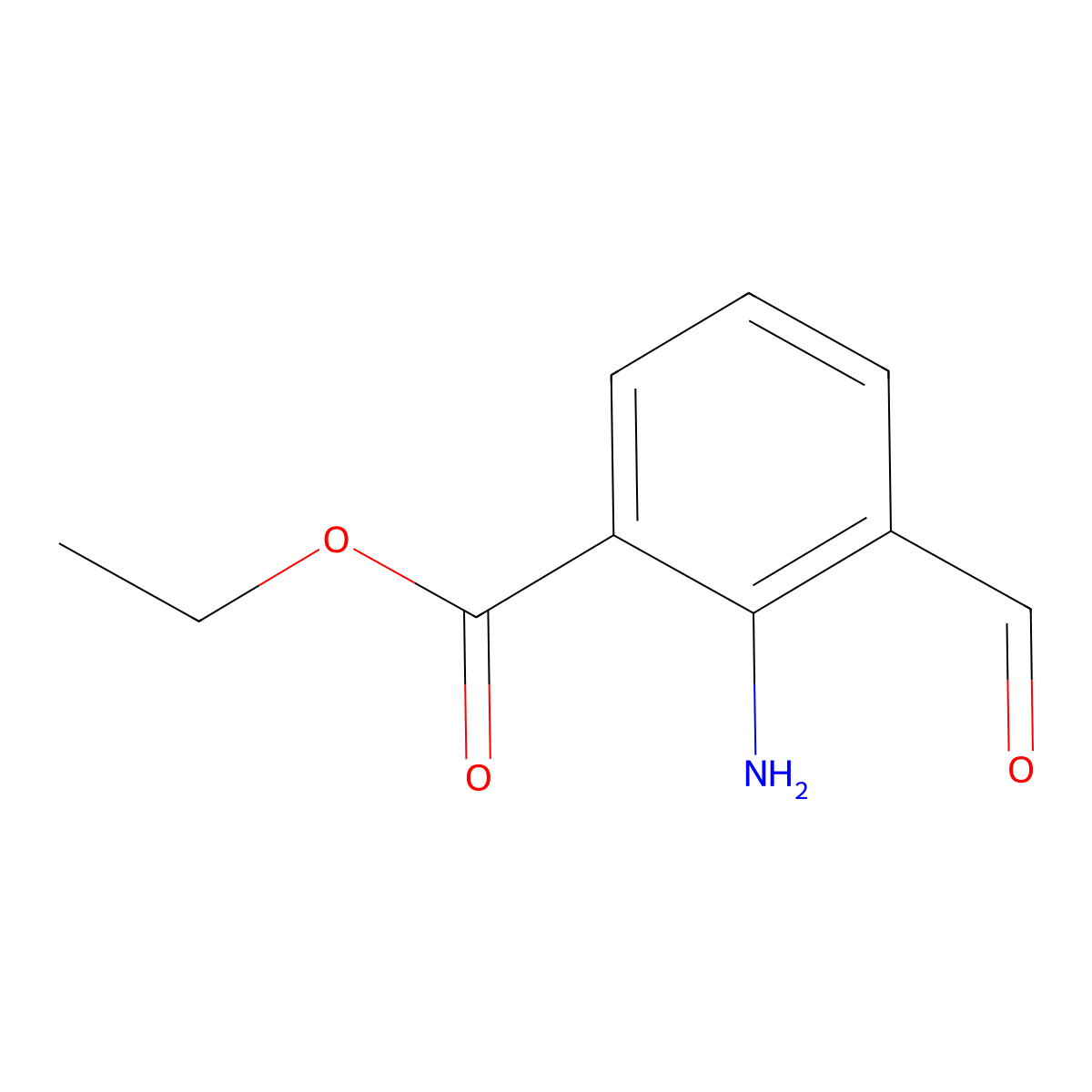 Ethyl 2-amino-3-formylbenzoate molecular structure, CAS 2763939-11-1