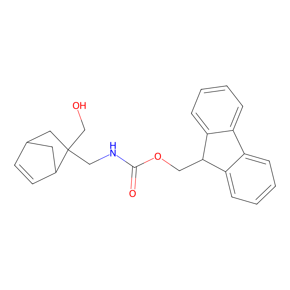 (9H-fluoren-9-yl)methyl N-{[2-(hydroxymethyl)bicyclo[2.2.1]hept-5-en-2-yl]methyl}carbamate molecular structure, CAS 2763939-14-4