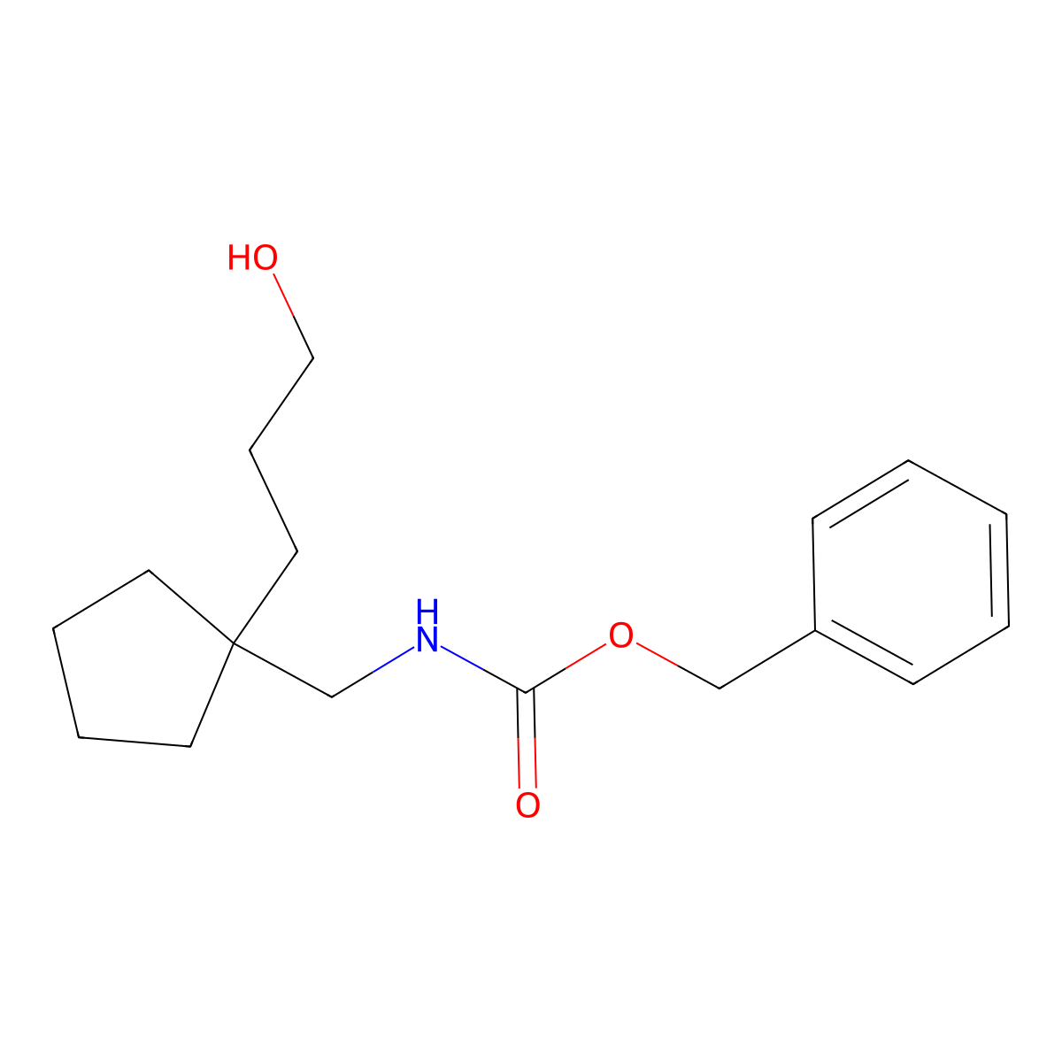 benzyl N-{[1-(3-hydroxypropyl)cyclopentyl]methyl}carbamate molecular structure, CAS 2763939-15-5