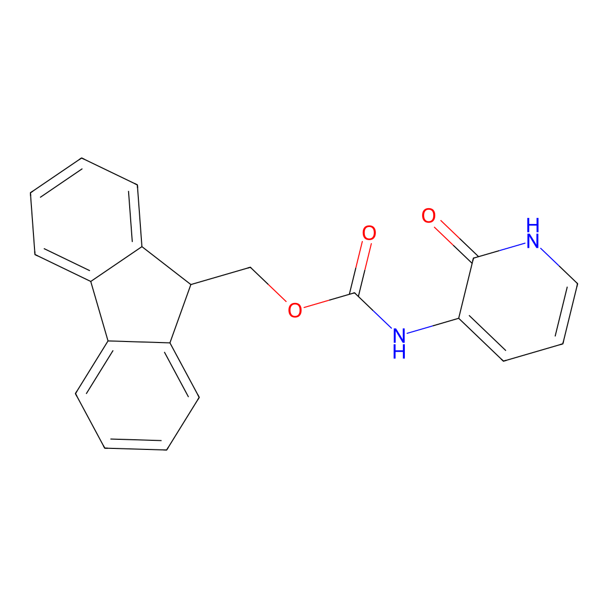 (9H-fluoren-9-yl)methyl N-(2-hydroxypyridin-3-yl)carbamate molecular structure, CAS 2763939-23-5