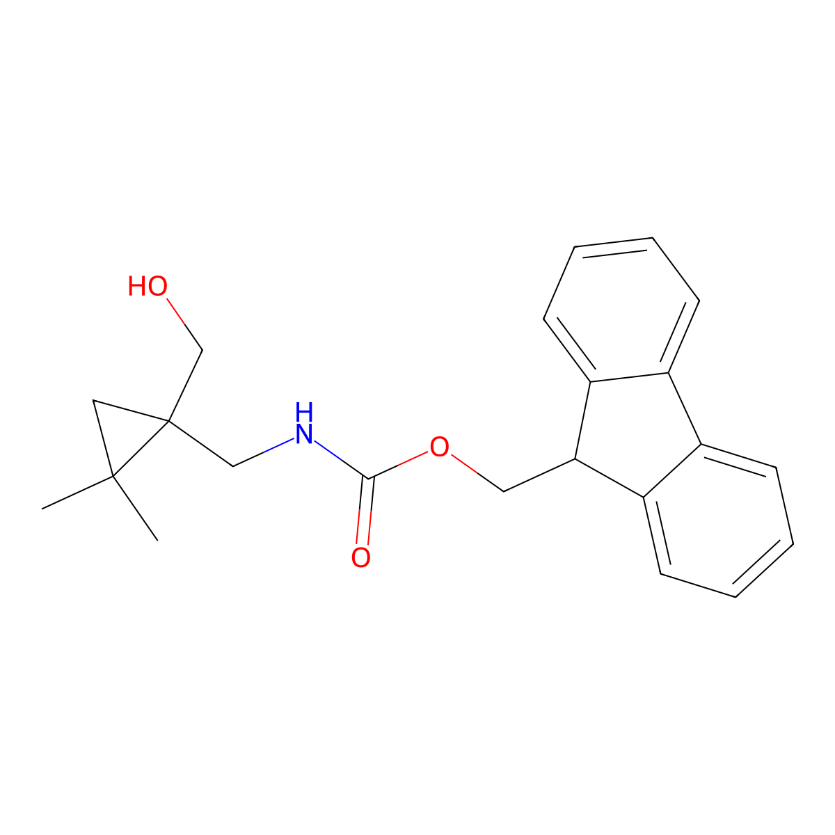 (9H-fluoren-9-yl)methyl N-{[1-(hydroxymethyl)-2,2-dimethylcyclopropyl]methyl}carbamate molecular structure, CAS 2763939-31-5