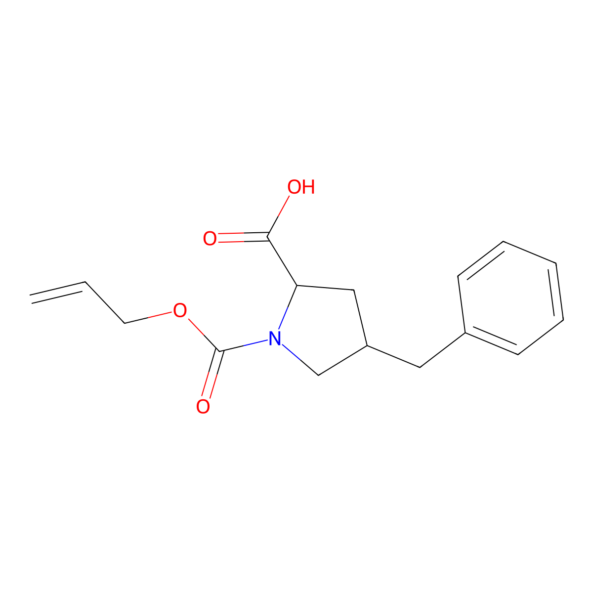 rac-(2R,4R)-4-benzyl-1-[(prop-2-en-1-yloxy)carbonyl]pyrrolidine-2-carboxylic acid molecular structure, CAS 2763939-40-6