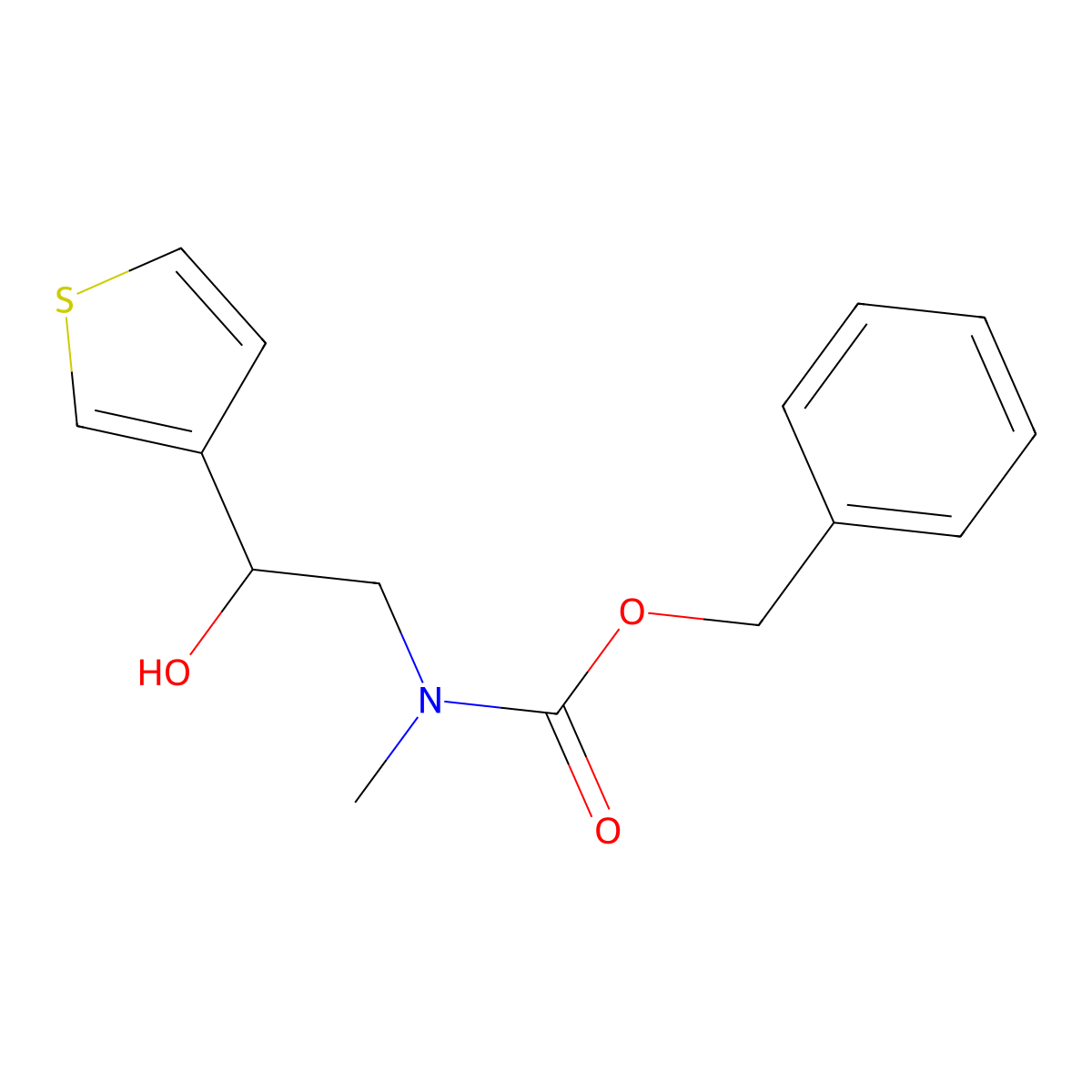 benzyl N-[2-hydroxy-2-(thiophen-3-yl)ethyl]-N-methylcarbamate molecular structure, CAS 2763939-54-2