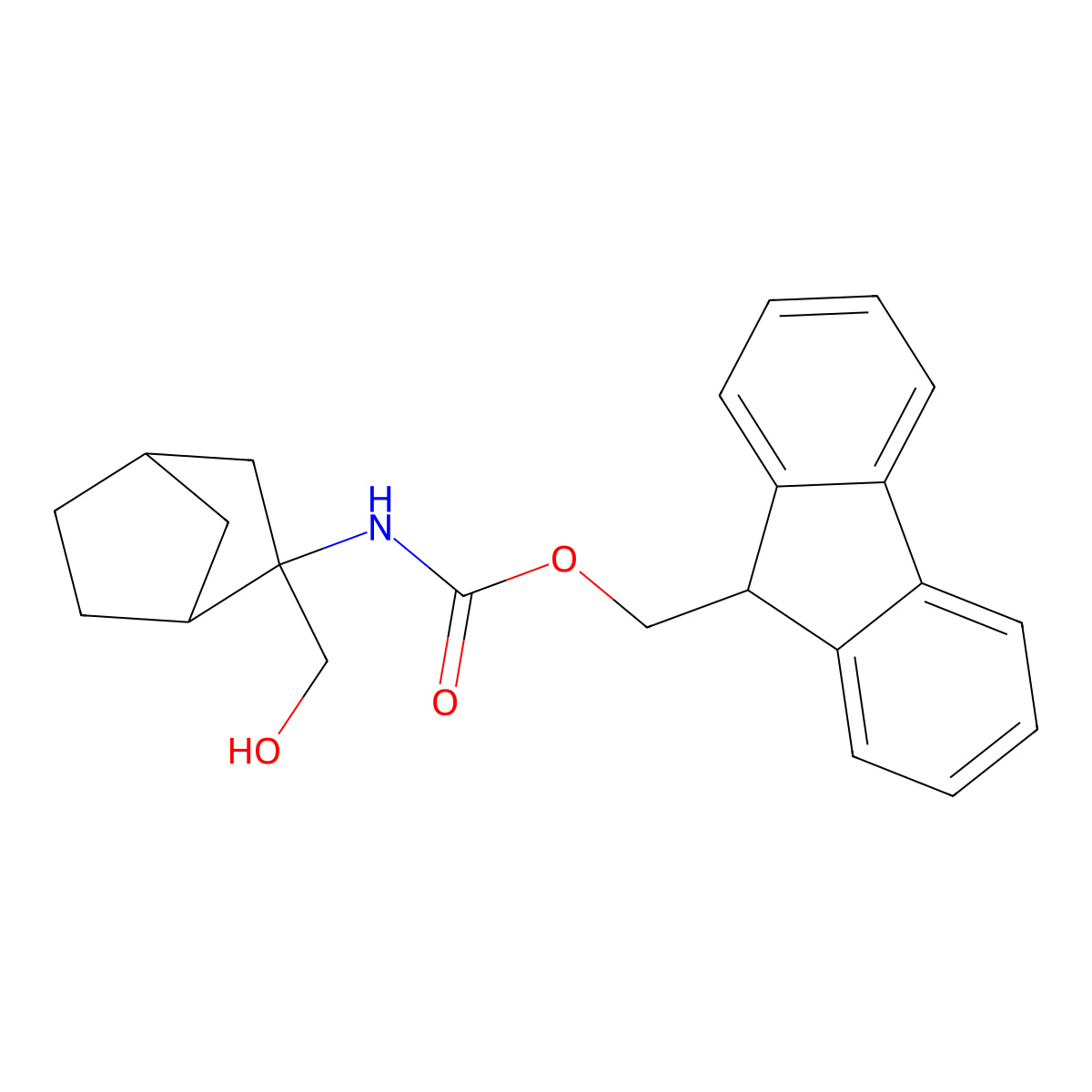 (9H-fluoren-9-yl)methyl N-[2-(hydroxymethyl)bicyclo[2.2.1]heptan-2-yl]carbamate molecular structure, CAS 2763939-56-4