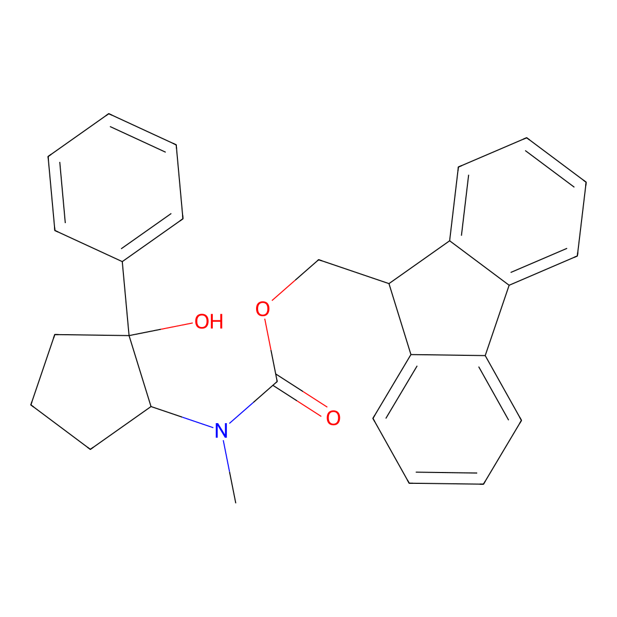 rac-(9H-fluoren-9-yl)methyl N-[(1R,2S)-2-hydroxy-2-phenylcyclopentyl]-N-methylcarbamate molecular structure, CAS 2763939-64-4