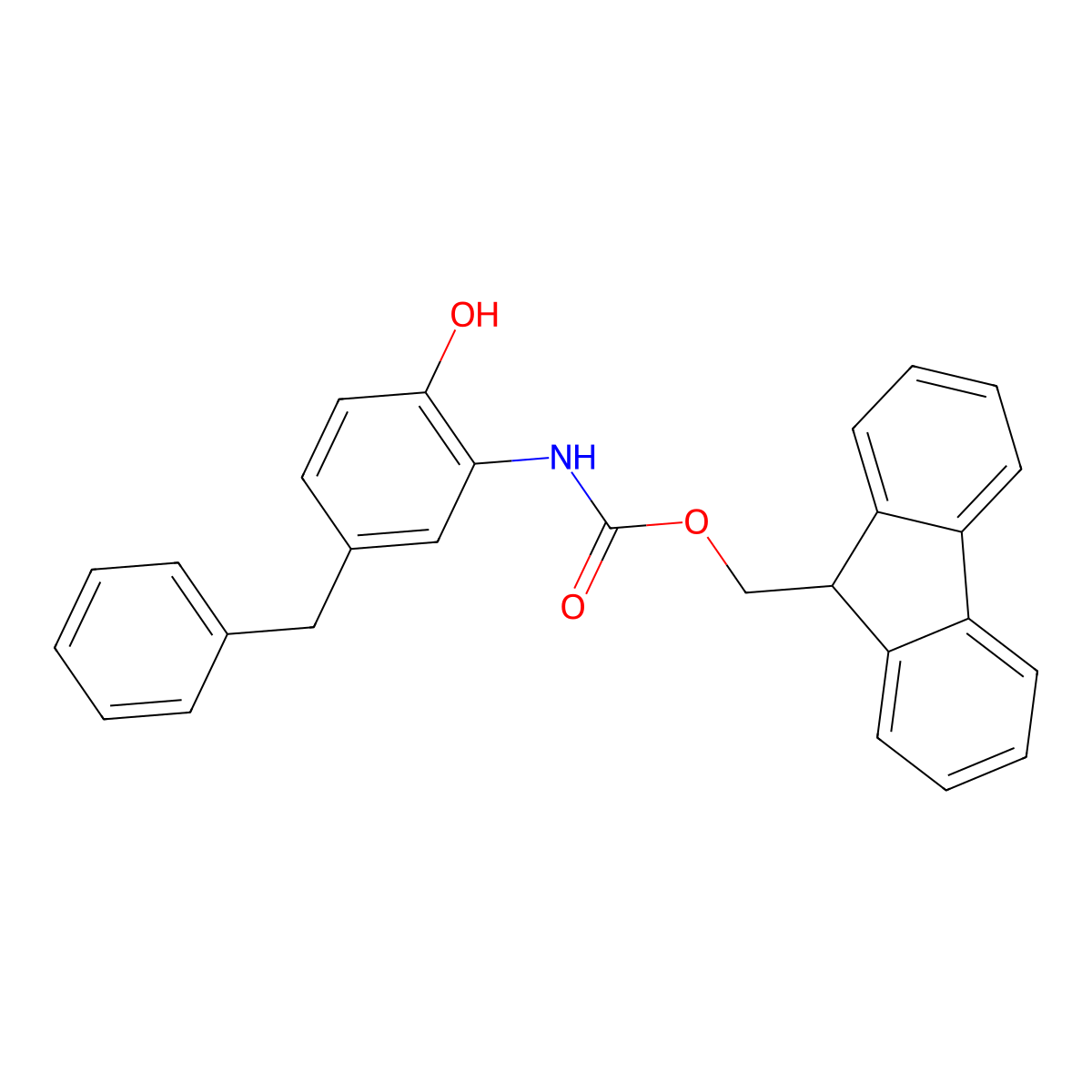 (9H-fluoren-9-yl)methyl N-(5-benzyl-2-hydroxyphenyl)carbamate molecular structure, CAS 2763939-91-7