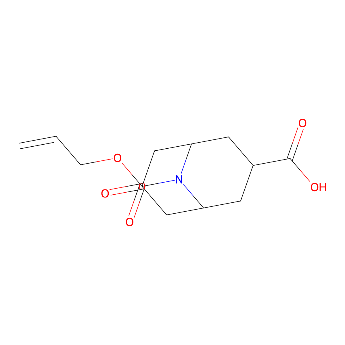 7-Oxo-9-[(prop-2-en-1-yloxy)carbonyl]-9-azabicyclo[3.3.1]nonane-3-carboxylic acid molecular structure, CAS 2763939-96-2