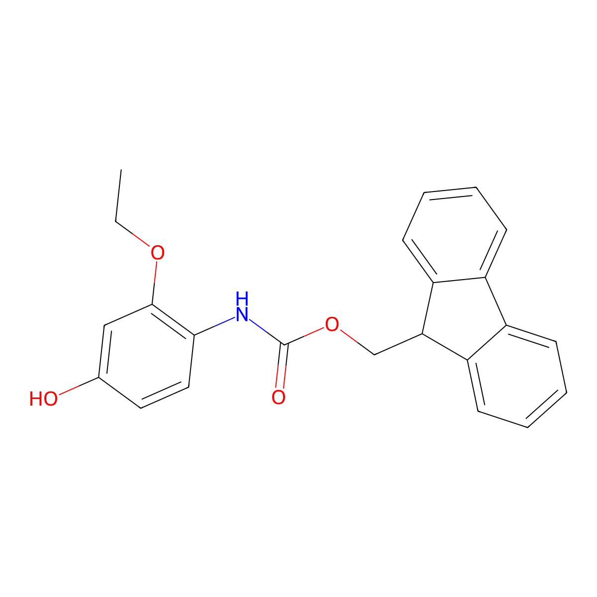 (9H-fluoren-9-yl)methyl N-(2-ethoxy-4-hydroxyphenyl)carbamate molecular structure, CAS 2763940-05-0
