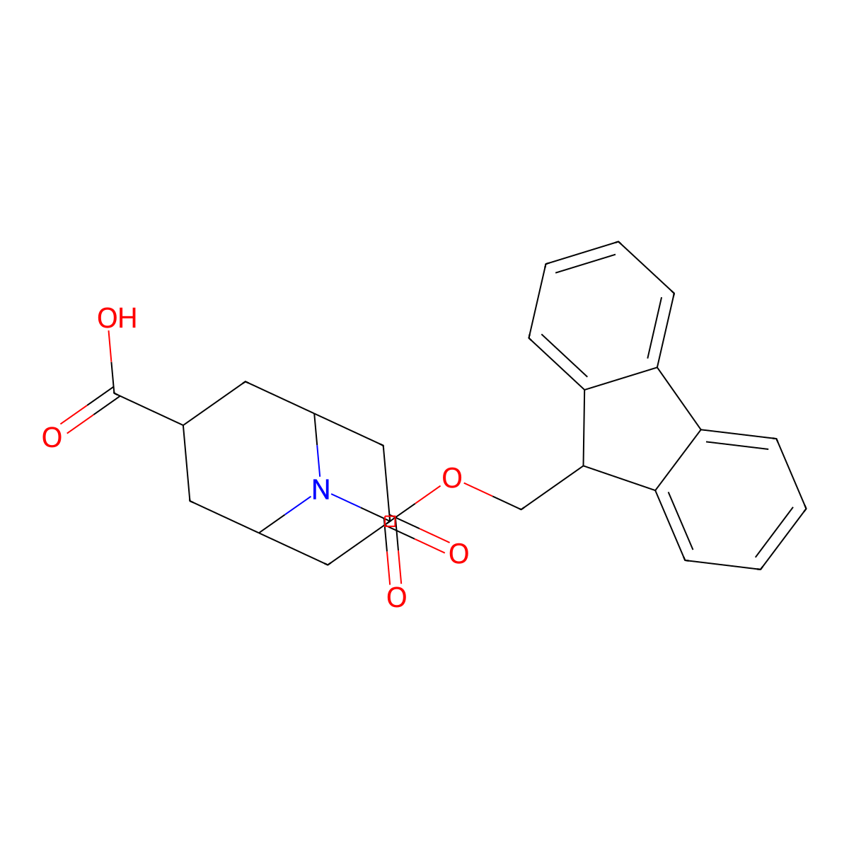9-{[(9H-fluoren-9-yl)methoxy]carbonyl}-7-oxo-9-azabicyclo[3.3.1]nonane-3-carboxylic acid molecular structure, CAS 2763940-07-2