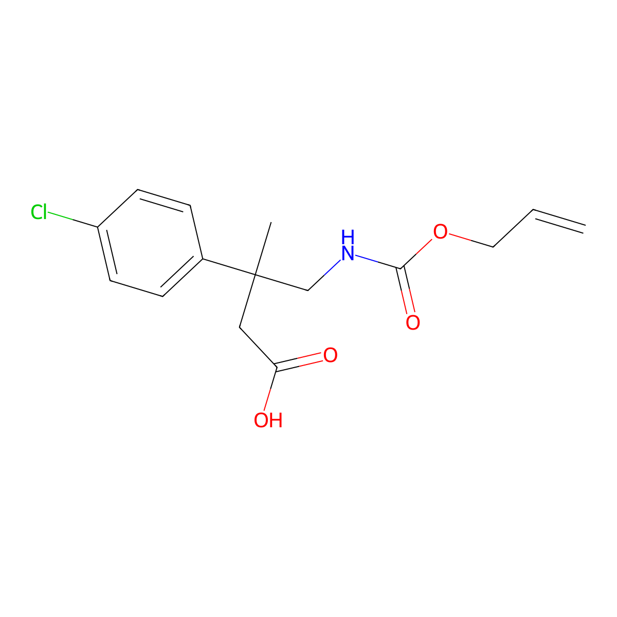 3-(4-Chlorophenyl)-3-methyl-4-{[(prop-2-en-1-yloxy)carbonyl]amino}butanoic acid molecular structure, CAS 2763940-15-2