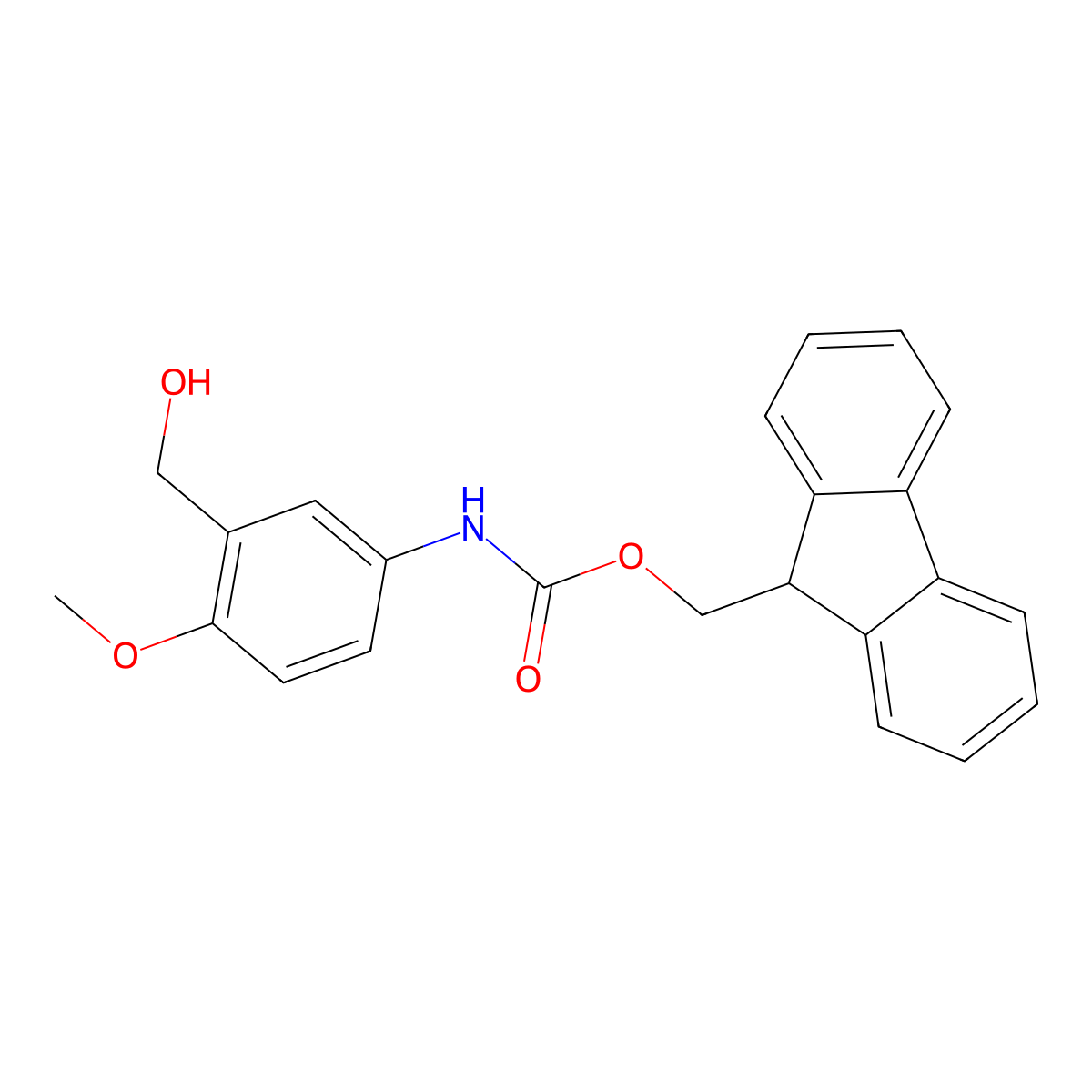 (9H-fluoren-9-yl)methyl N-[3-(hydroxymethyl)-4-methoxyphenyl]carbamate molecular structure, CAS 2763940-17-4