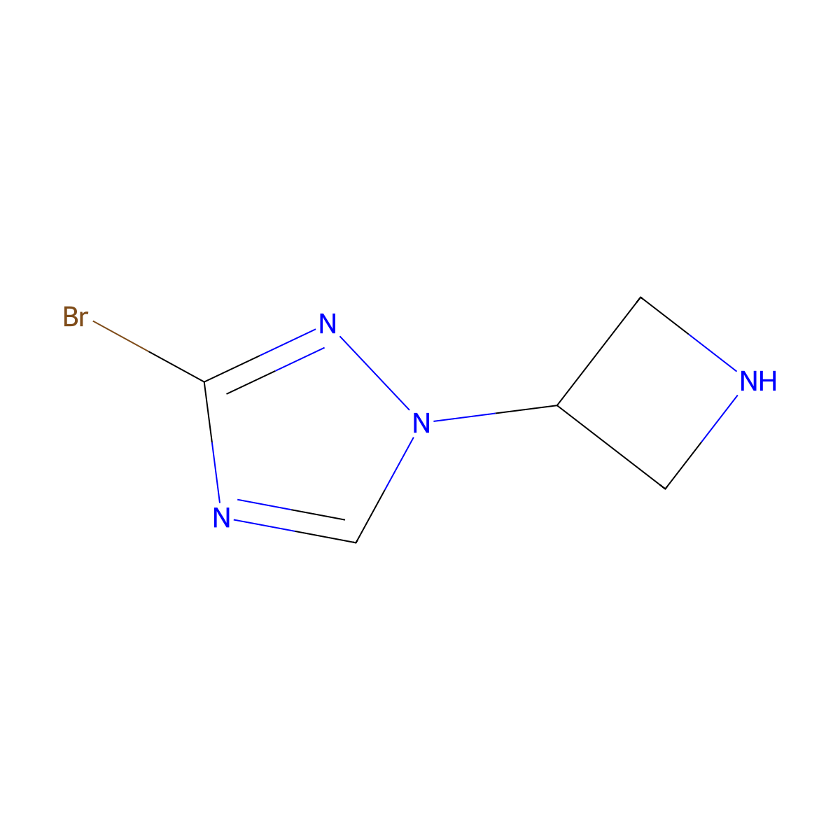 1-(azetidin-3-yl)-3-bromo-1H-1,2,4-triazole molecular structure, CAS 2763940-18-5