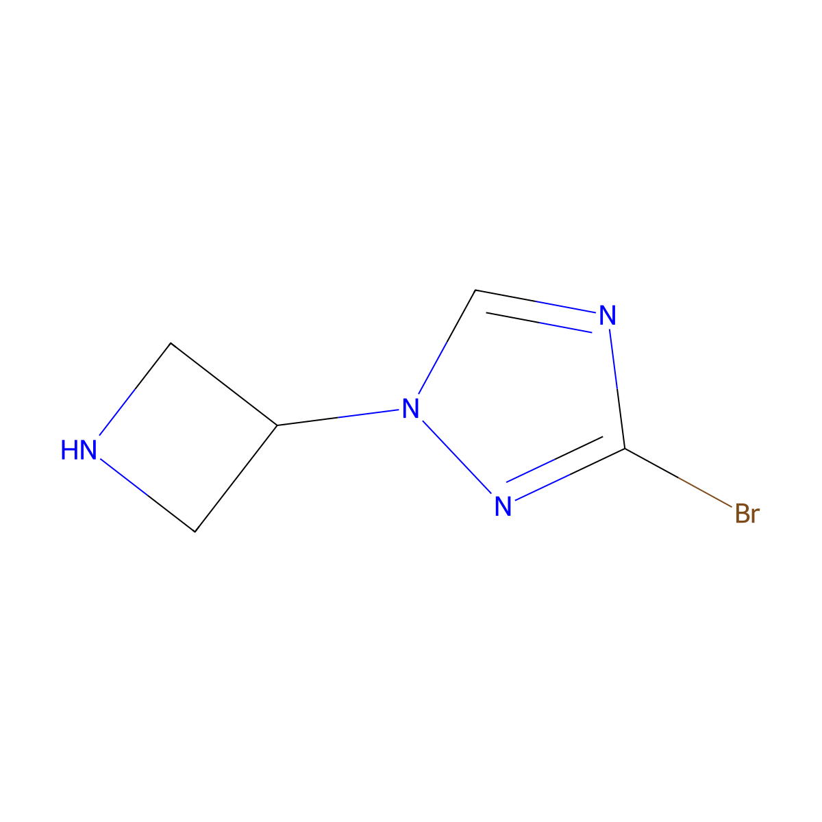 1-(azetidin-3-yl)-3-bromo-1H-1,2,4-triazole molecular structure, CAS 2763940-18-5