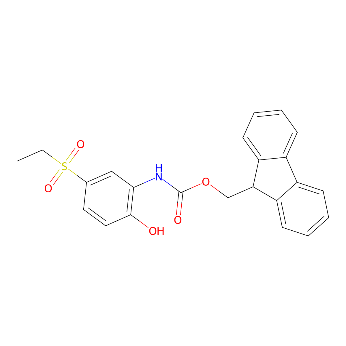 (9H-fluoren-9-yl)methyl N-[5-(ethanesulfonyl)-2-hydroxyphenyl]carbamate molecular structure, CAS 2763940-22-1