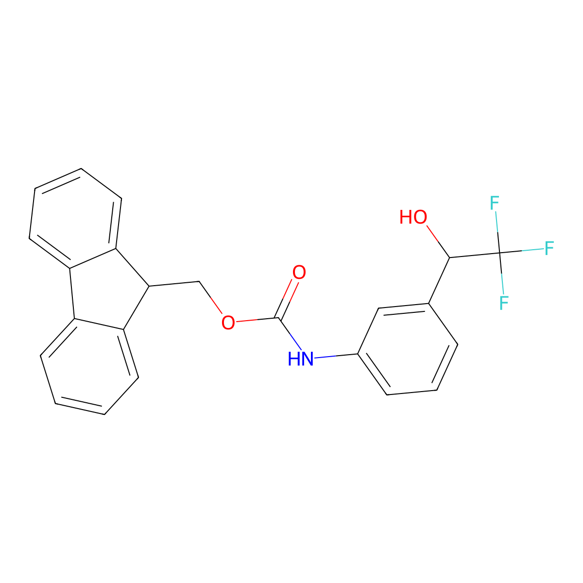 (9H-fluoren-9-yl)methyl N-[3-(2,2,2-trifluoro-1-hydroxyethyl)phenyl]carbamate molecular structure, CAS 2763940-29-8