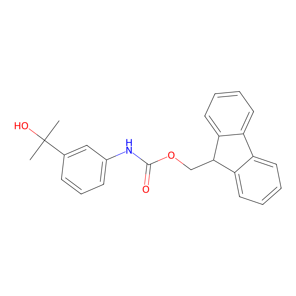(9H-fluoren-9-yl)methyl N-[3-(2-hydroxypropan-2-yl)phenyl]carbamate molecular structure, CAS 2763940-32-3