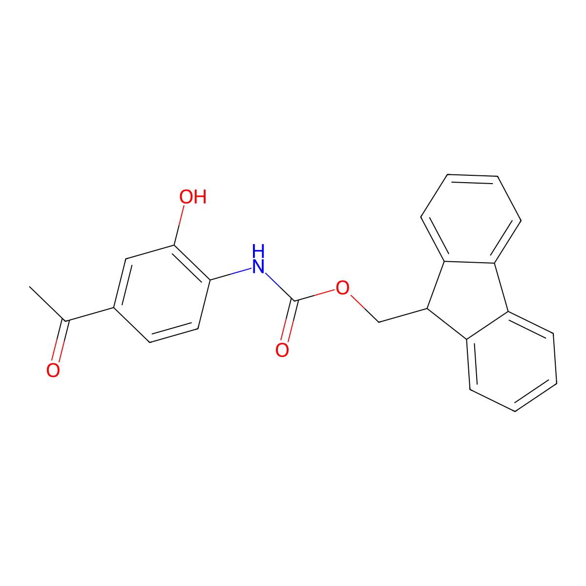 (9H-fluoren-9-yl)methyl N-(4-acetyl-2-hydroxyphenyl)carbamate molecular structure, CAS 2763940-49-2