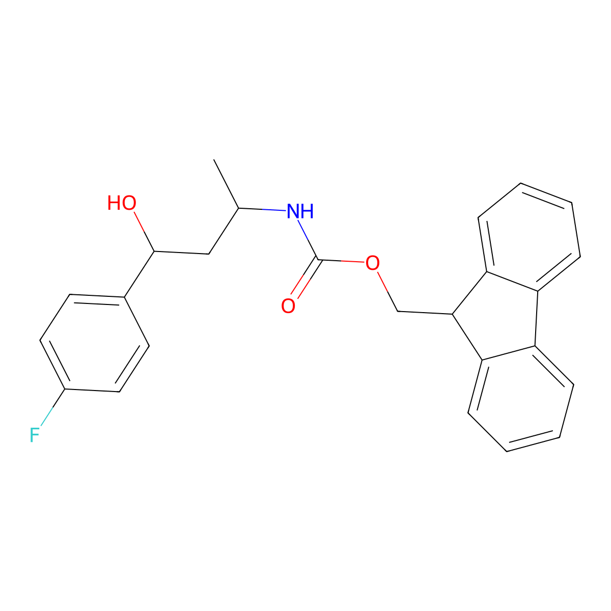 (9H-fluoren-9-yl)methyl N-[4-(4-fluorophenyl)-4-hydroxybutan-2-yl]carbamate molecular structure, CAS 2763946-09-2