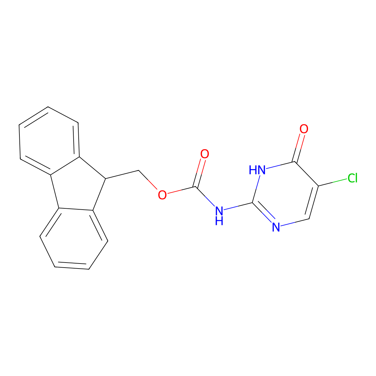 (9H-fluoren-9-yl)methyl N-(5-chloro-4-hydroxypyrimidin-2-yl)carbamate molecular structure, CAS 2763946-22-9