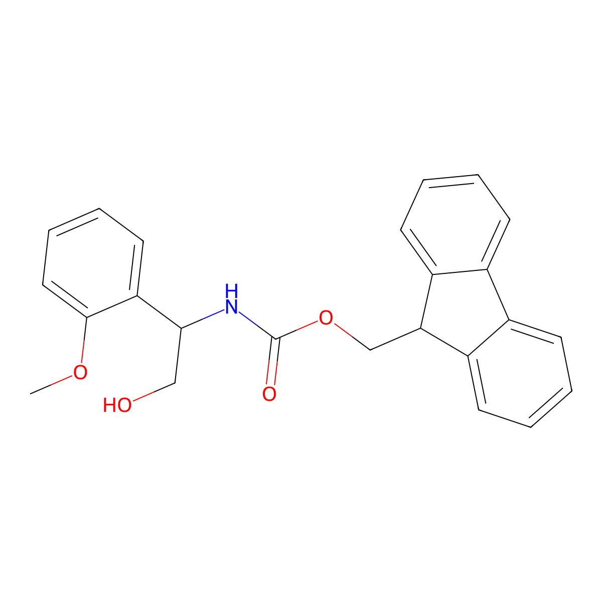 (9H-fluoren-9-yl)methyl N-[2-hydroxy-1-(2-methoxyphenyl)ethyl]carbamate molecular structure, CAS 2763946-26-3