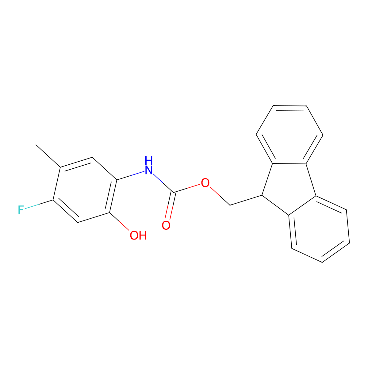 (9H-fluoren-9-yl)methyl N-(4-fluoro-2-hydroxy-5-methylphenyl)carbamate molecular structure, CAS 2763946-57-0