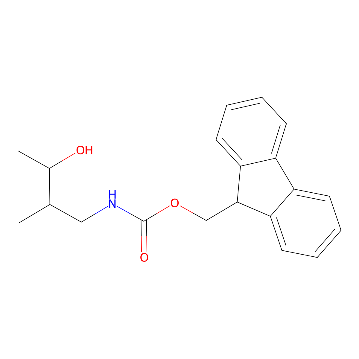 (9H-fluoren-9-yl)methyl N-(3-hydroxy-2-methylbutyl)carbamate molecular structure, CAS 2763946-59-2