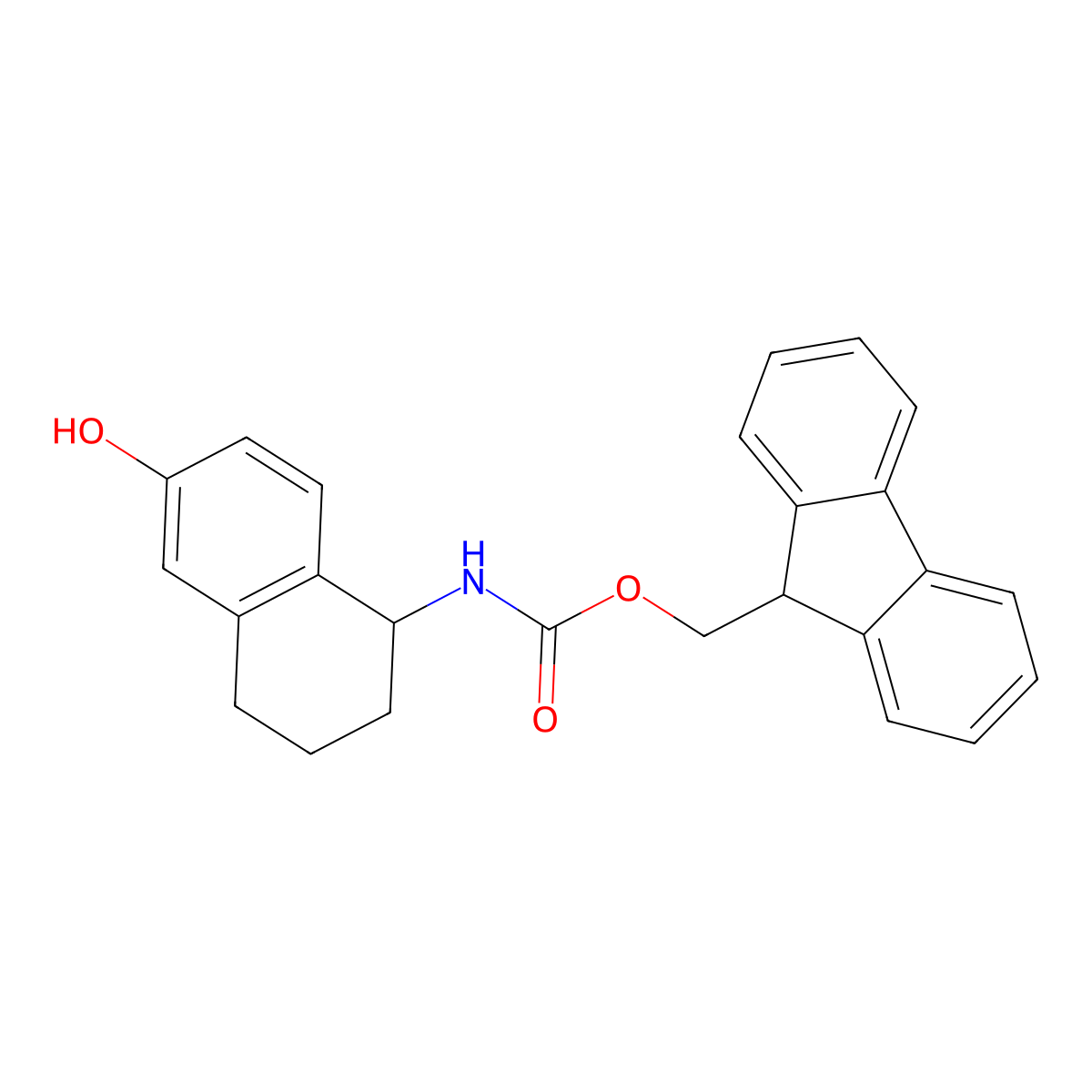 (9H-fluoren-9-yl)methyl N-(6-hydroxy-1,2,3,4-tetrahydronaphthalen-1-yl)carbamate molecular structure, CAS 2763946-95-6