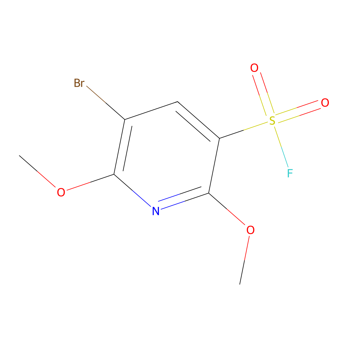 5-Bromo-2,6-dimethoxypyridine-3-sulfonyl fluoride molecular structure, CAS 2763946-97-8