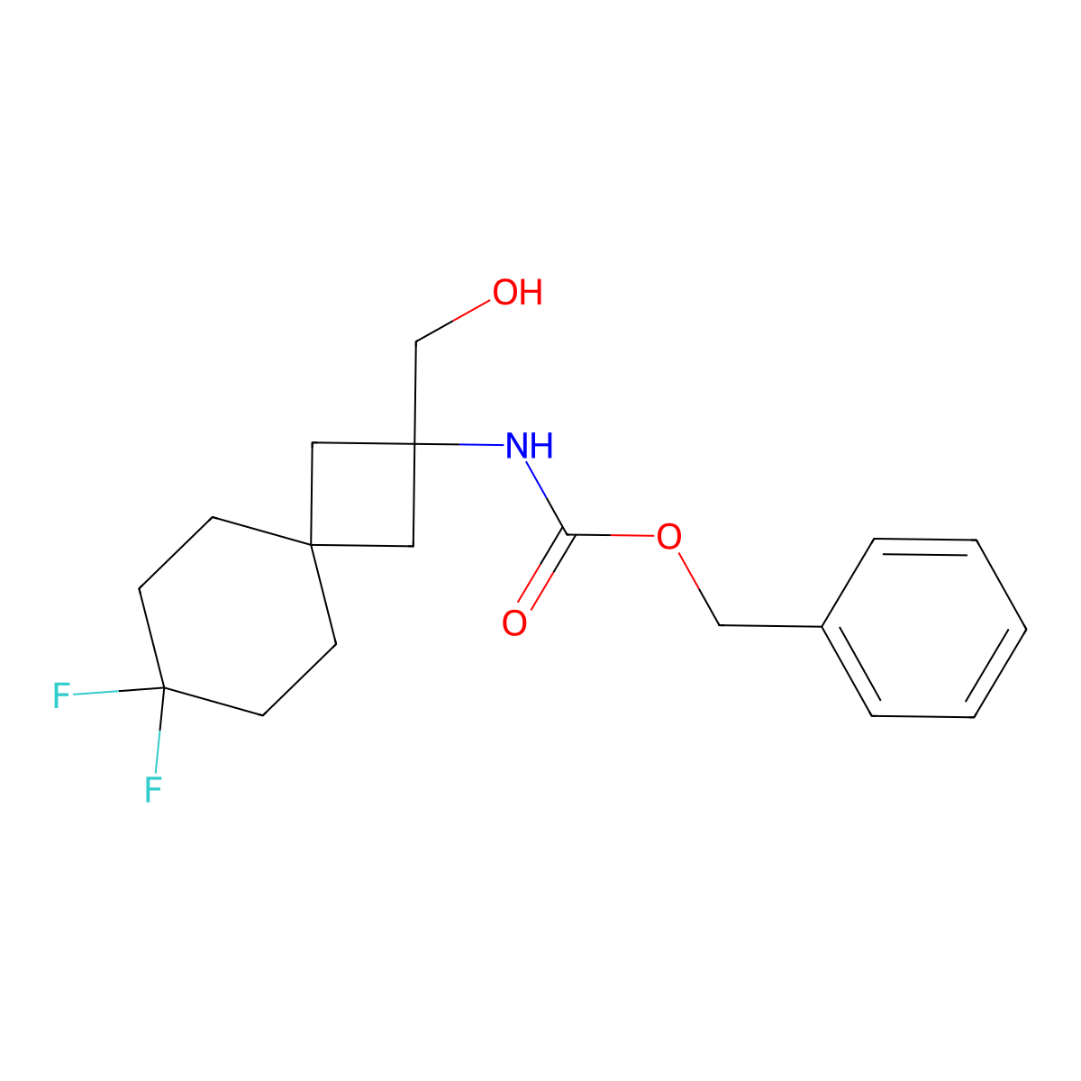 benzyl N-[7,7-difluoro-2-(hydroxymethyl)spiro[3.5]nonan-2-yl]carbamate molecular structure, CAS 2763946-99-0