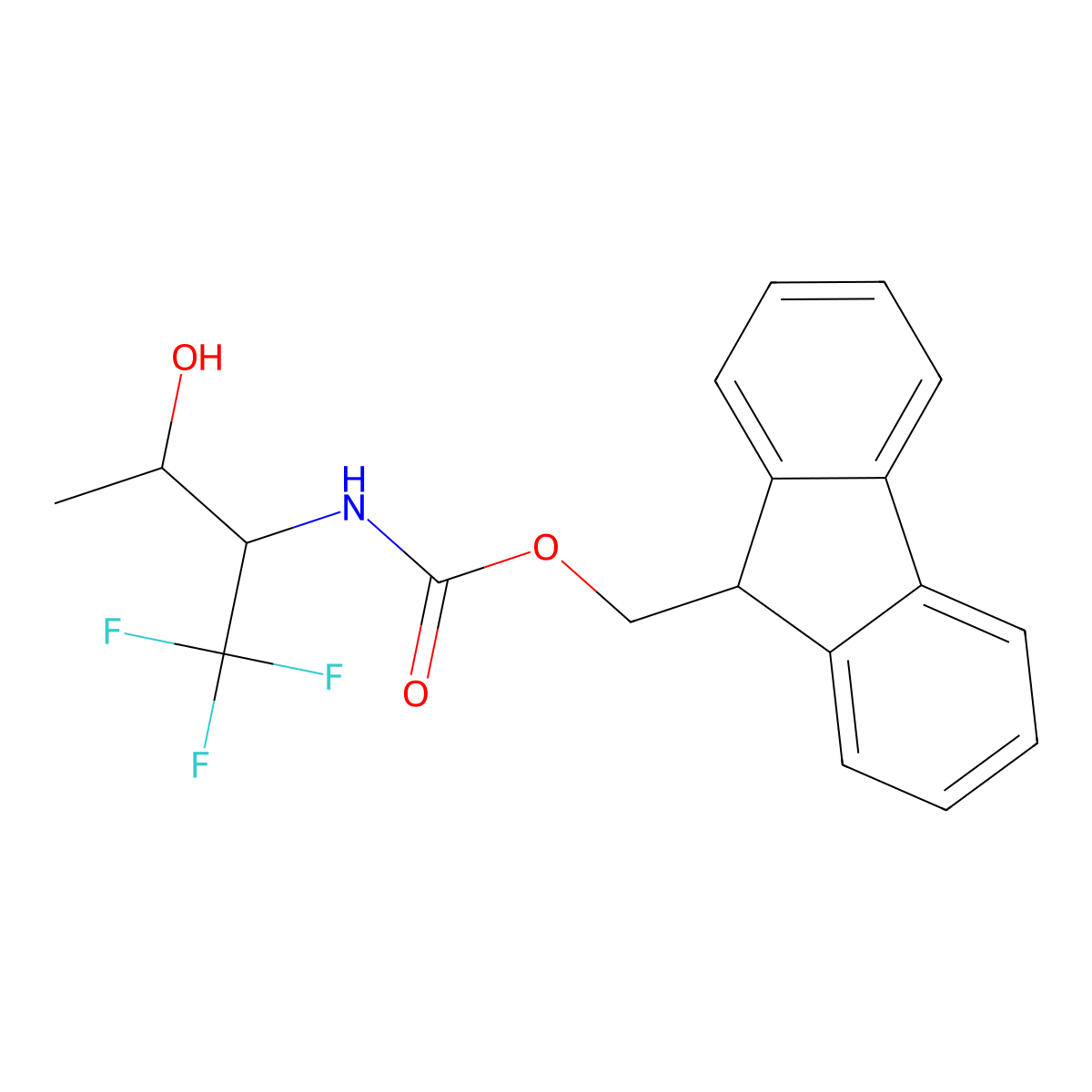 rac-(9H-fluoren-9-yl)methyl N-[(2R,3R)-1,1,1-trifluoro-3-hydroxybutan-2-yl]carbamate molecular structure, CAS 2763947-04-0
