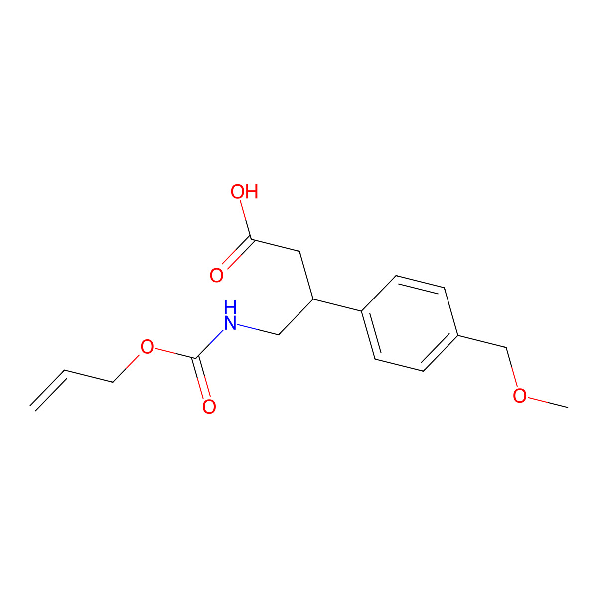 3-[4-(Methoxymethyl)phenyl]-4-{[(prop-2-en-1-yloxy)carbonyl]amino}butanoic acid molecular structure, CAS 2763947-18-6