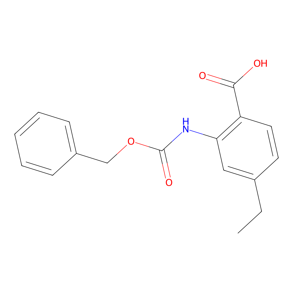 2-{[(Benzyloxy)carbonyl]amino}-4-ethylbenzoic acid molecular structure, CAS 2763947-21-1