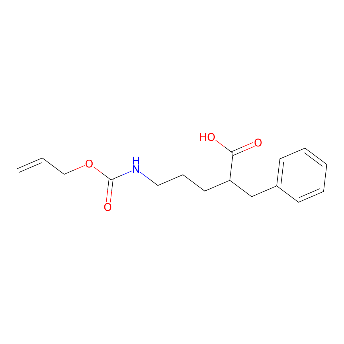 2-Benzyl-5-{[(prop-2-en-1-yloxy)carbonyl]amino}pentanoic acid molecular structure, CAS 2763947-29-9