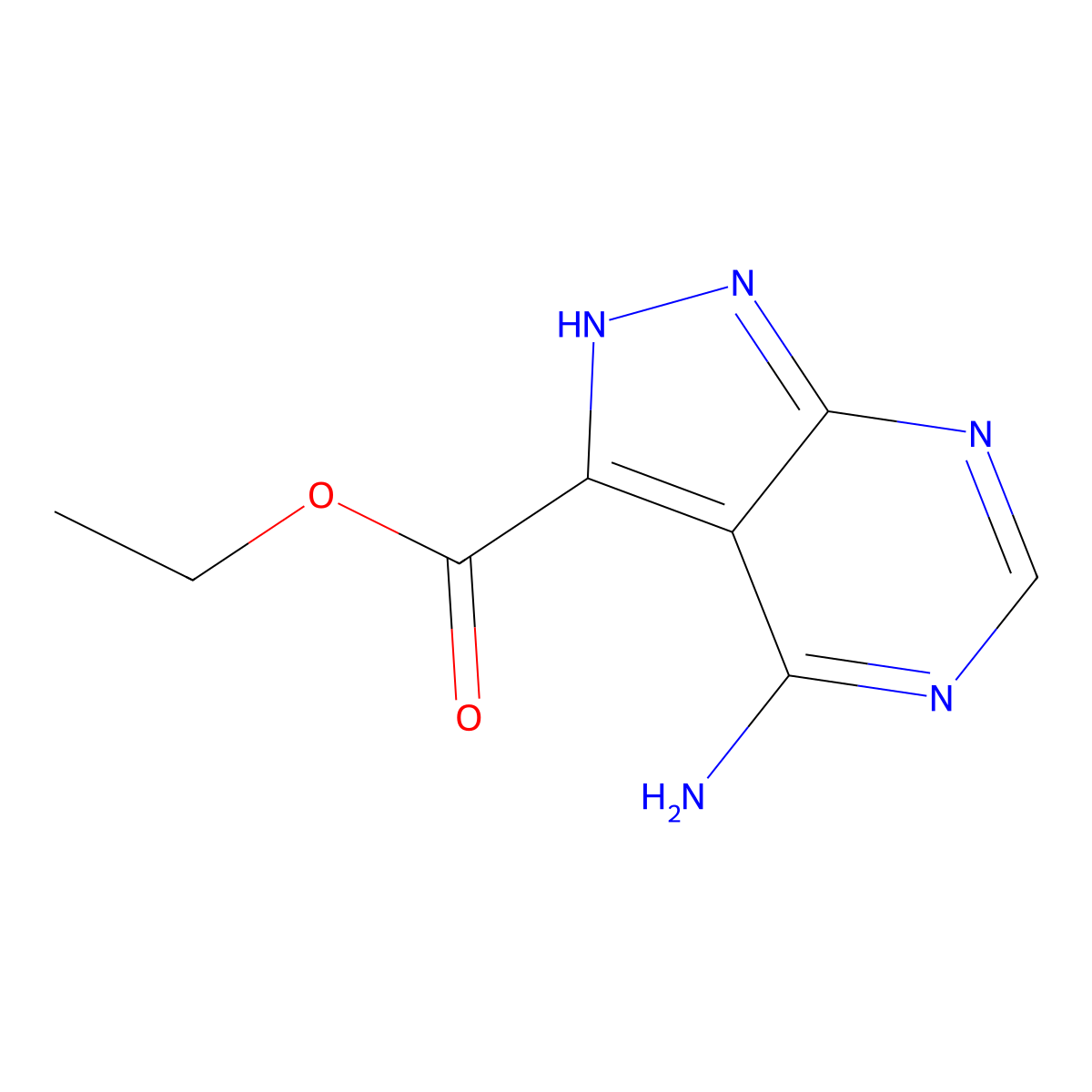 ethyl 4-amino-1H-pyrazolo[3,4-d]pyrimidine-3-carboxylate molecular structure, CAS 2763947-39-1
