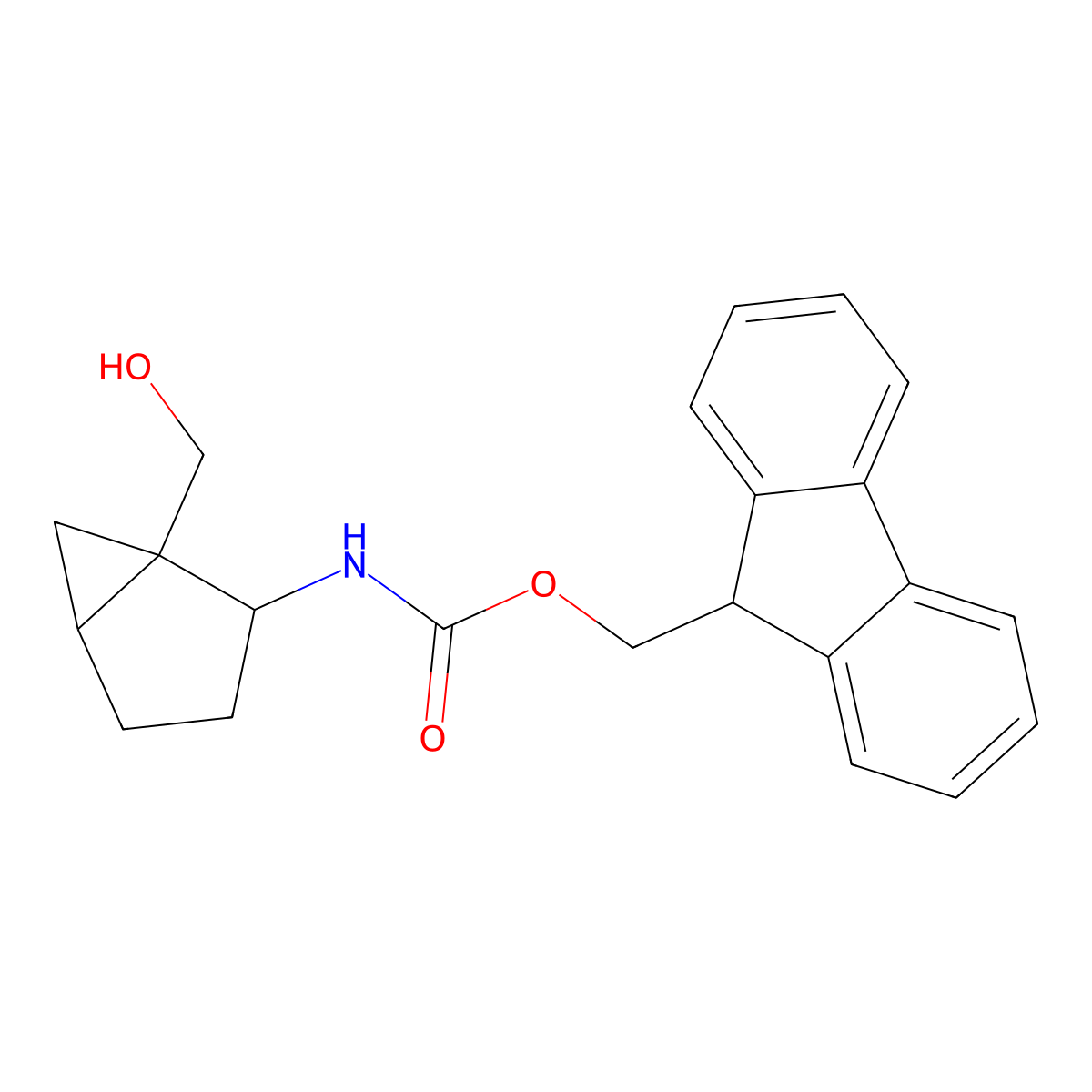 (9H-fluoren-9-yl)methyl N-[1-(hydroxymethyl)bicyclo[3.1.0]hexan-2-yl]carbamate molecular structure, CAS 2763947-47-1