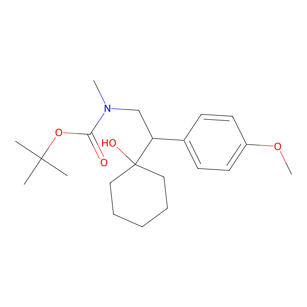 tert-butyl N-[2-(1-hydroxycyclohexyl)-2-(4-methoxyphenyl)ethyl]-N-methylcarbamate molecular structure, CAS 2763947-52-8
