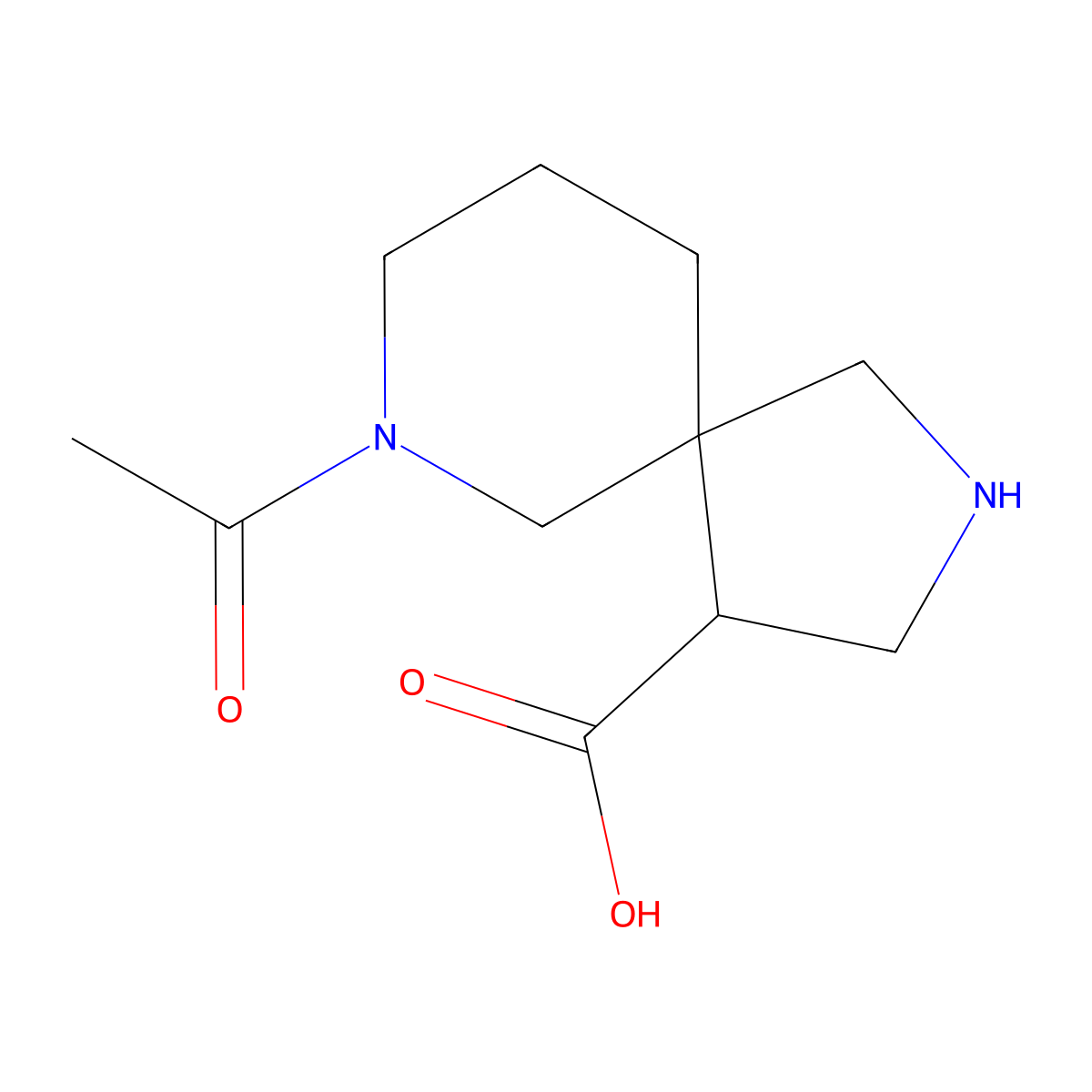 7-Acetyl-2,7-diazaspiro[4.5]decane-4-carboxylic acid molecular structure, CAS 2763947-57-3
