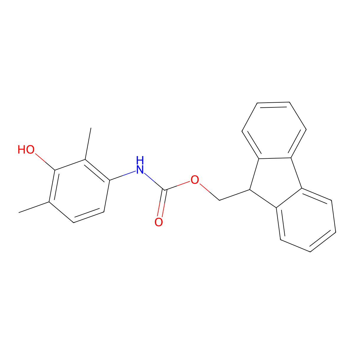 (9H-fluoren-9-yl)methyl N-(3-hydroxy-2,4-dimethylphenyl)carbamate molecular structure, CAS 2763947-62-0