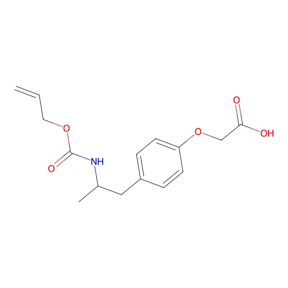 2-[4-(2-{[(Prop-2-en-1-yloxy)carbonyl]amino}propyl)phenoxy]acetic acid molecular structure, CAS 2763947-70-0