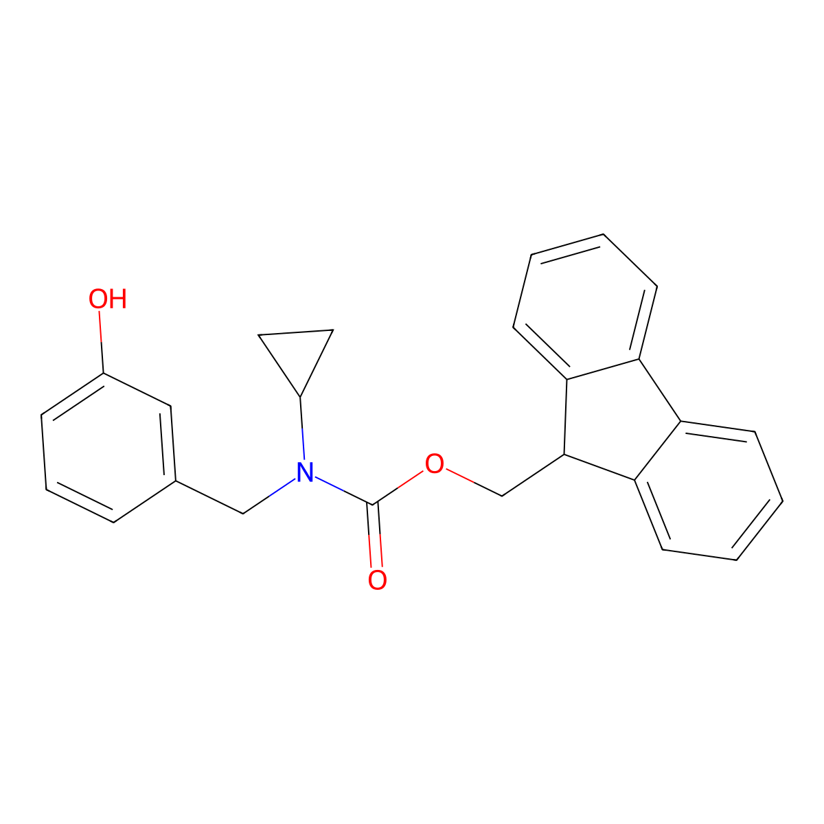 (9H-fluoren-9-yl)methyl N-cyclopropyl-N-[(3-hydroxyphenyl)methyl]carbamate molecular structure, CAS 2763947-78-8