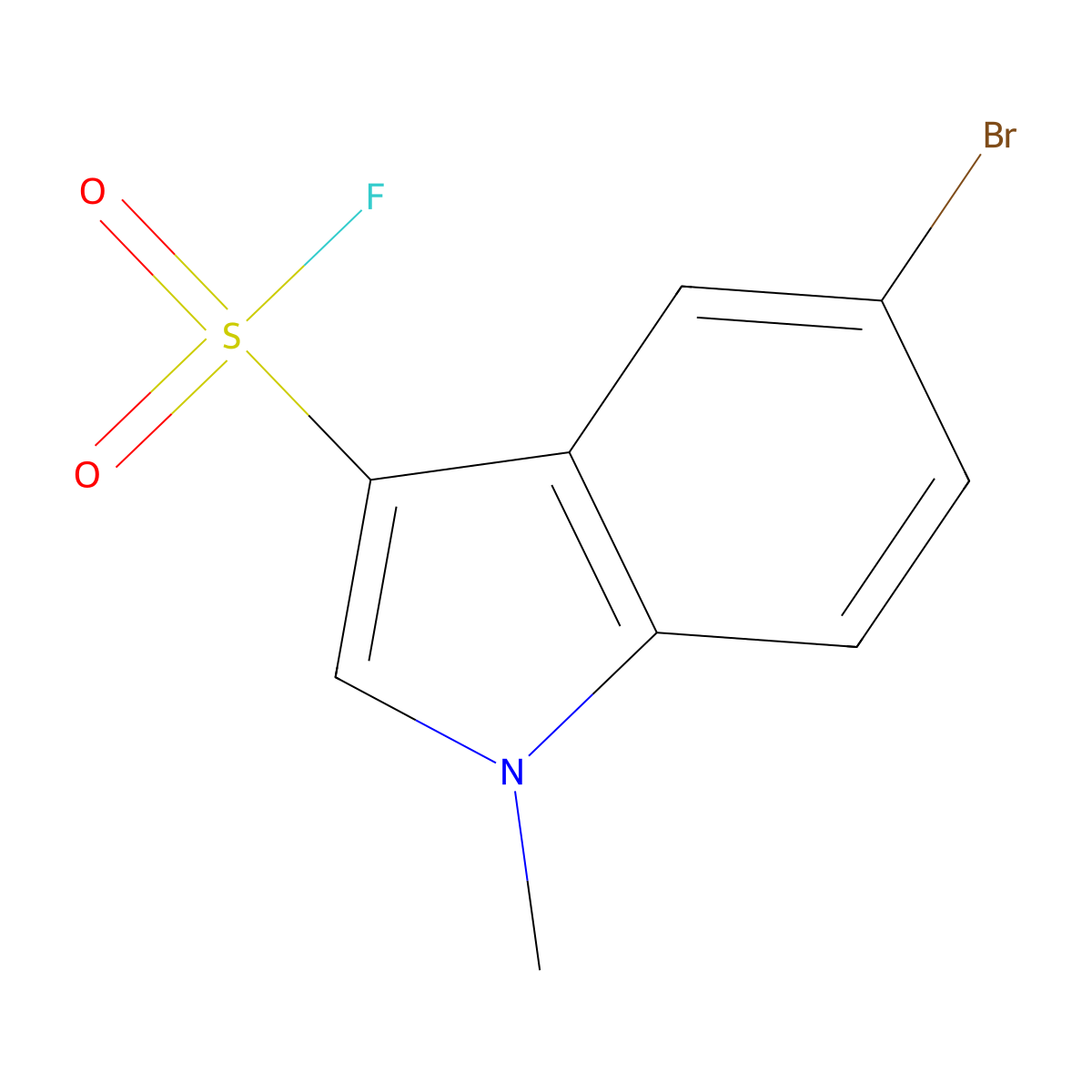 5-bromo-1-methyl-1H-indole-3-sulfonyl fluoride molecular structure, CAS 2763947-82-4