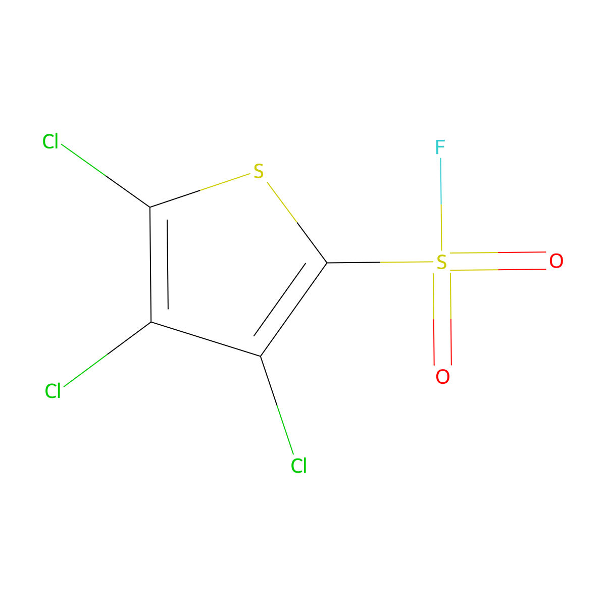 Trichlorothiophene-2-sulfonyl fluoride molecular structure, CAS 2763947-88-0