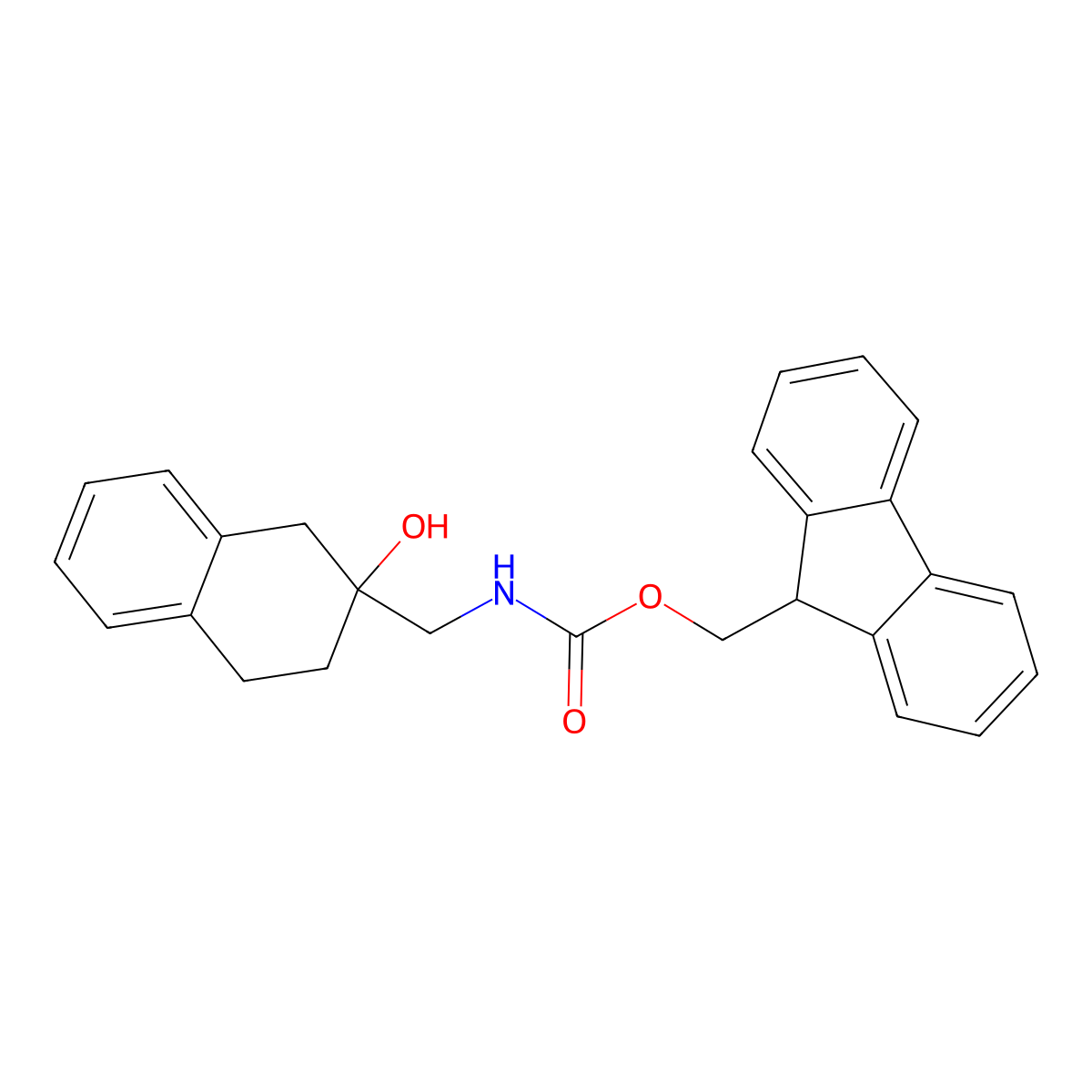 (9H-fluoren-9-yl)methyl N-[(2-hydroxy-1,2,3,4-tetrahydronaphthalen-2-yl)methyl]carbamate molecular structure, CAS 2763947-94-8
