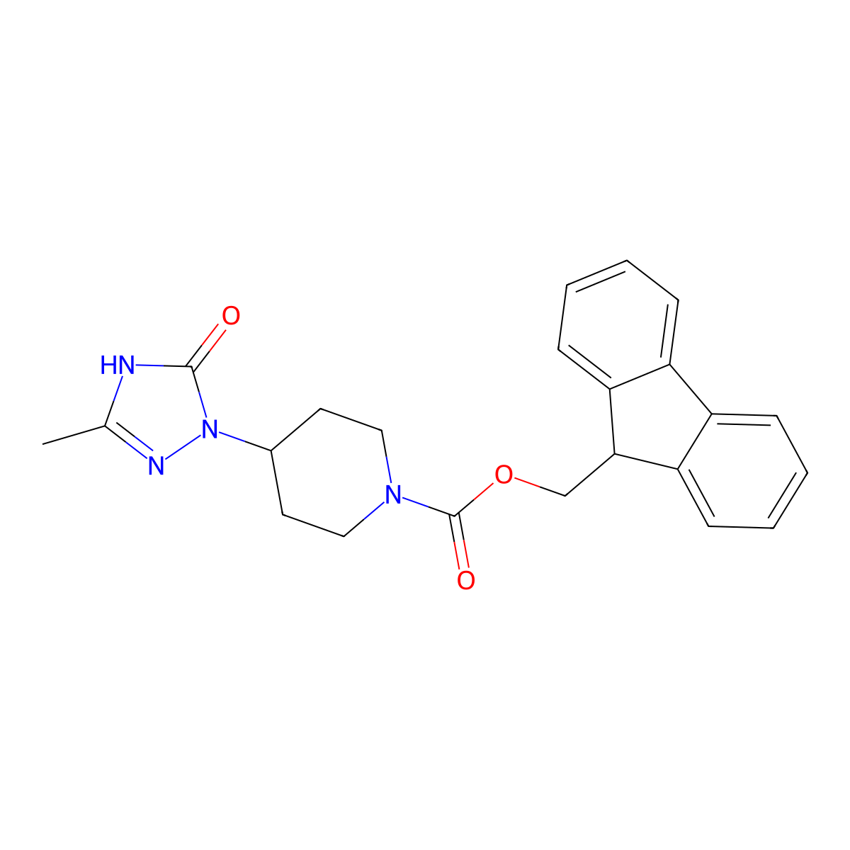 (9H-fluoren-9-yl)methyl 4-(5-hydroxy-3-methyl-1H-1,2,4-triazol-1-yl)piperidine-1-carboxylate molecular structure, CAS 2763948-07-6
