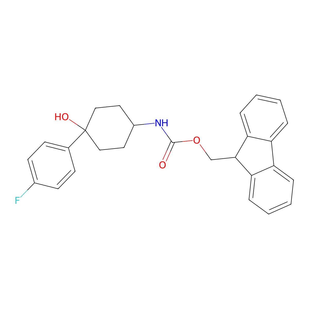 (9H-fluoren-9-yl)methyl N-[4-(4-fluorophenyl)-4-hydroxycyclohexyl]carbamate molecular structure, CAS 2763948-21-4