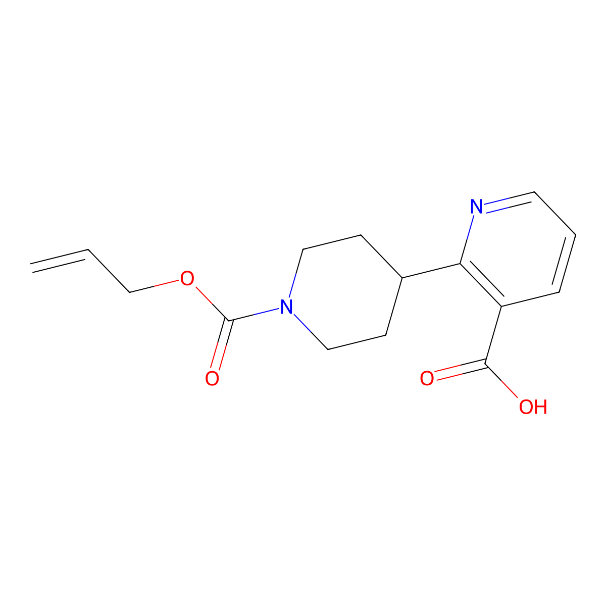 2-{1-[(Prop-2-en-1-yloxy)carbonyl]piperidin-4-yl}pyridine-3-carboxylic acid molecular structure, CAS 2763954-66-9