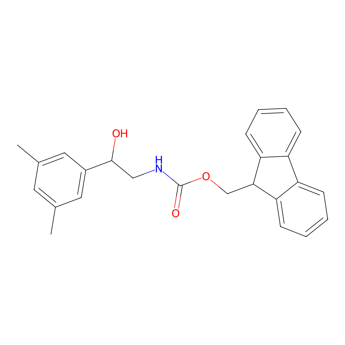 (9H-fluoren-9-yl)methyl N-[2-(3,5-dimethylphenyl)-2-hydroxyethyl]carbamate molecular structure, CAS 2763954-70-5
