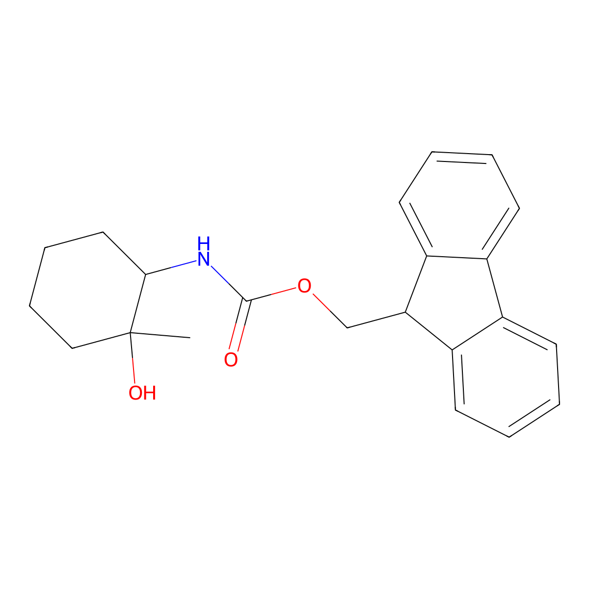 rac-(9H-fluoren-9-yl)methyl N-[(1R,2R)-2-hydroxy-2-methylcyclohexyl]carbamate molecular structure, CAS 2763954-86-3