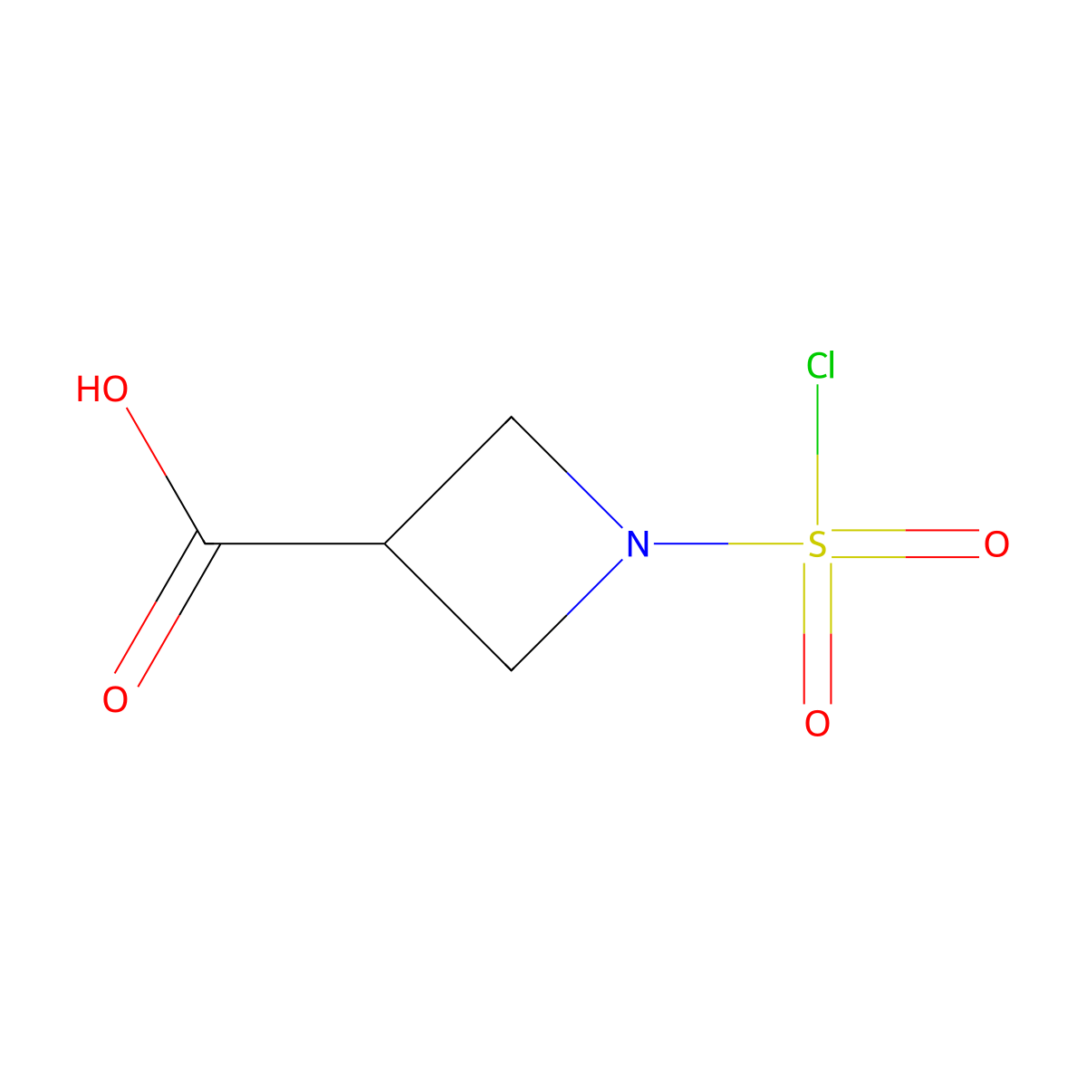 1-(Chlorosulfonyl)azetidine-3-carboxylic acid molecular structure, CAS 2763954-94-3